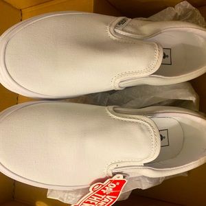 Vans white slip ons kids size 3